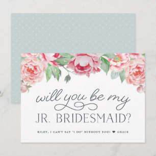 Antike Peony Werden Sie meine Jr Bridesmaid Card Einladung