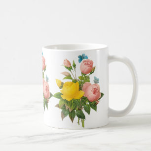 Antike Persische Gelbe Teerosen von Redoute Kaffeetasse
