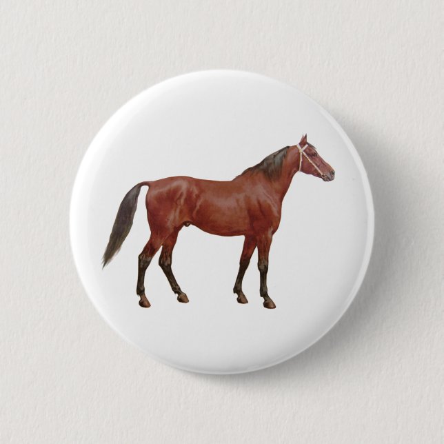 Antike Pferde - Thoroughbred Button (Vorderseite)