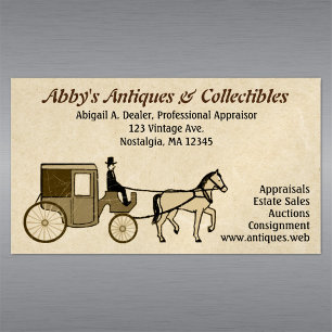 Antike Pferdekutsche Vintage-Stil Magnetische Visitenkarte