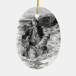 Antike Piraten, Sir Henry Morgan im Ozean Keramik Ornament