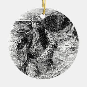 Antike Piraten, Sir Henry Morgan im Ozean Keramikornament