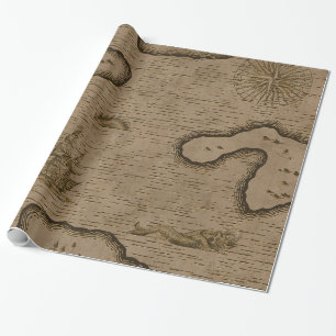 Antike Piratenschatzkarte Geschenkpapier