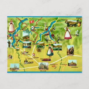 Antike Postkarte der italienischen Seenregion