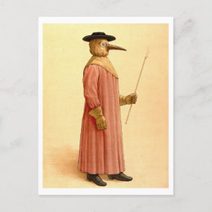 Antike Postkarte des Pestdoktors