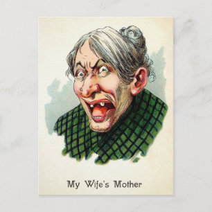 Antike Postkarte 'Die Mutter meiner Frau'