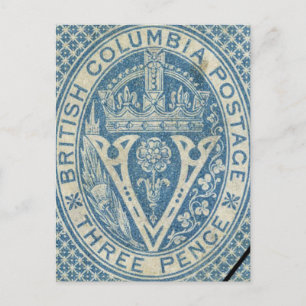Antike Postkarte für Reisen nach British Columbia