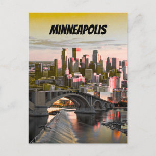Antike Postkarte von Minneapolis Minnesota Minne