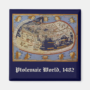 Antike ptolemäische Weltkarte, Johannes von Arnshe Magnet