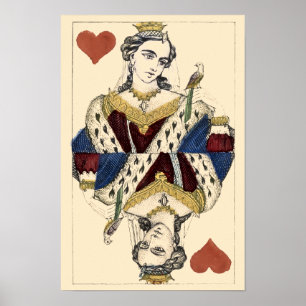 Antike Queen of Hearts aus der viktorianischen Ära Poster