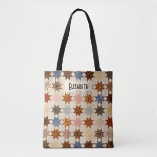 Antike Quilt   LeMoyne Star Patchwork Muster Tasche