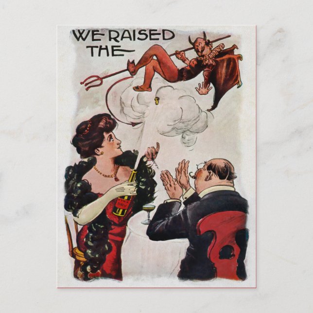 Antike Raise the Devil Postkarte (Vorderseite)