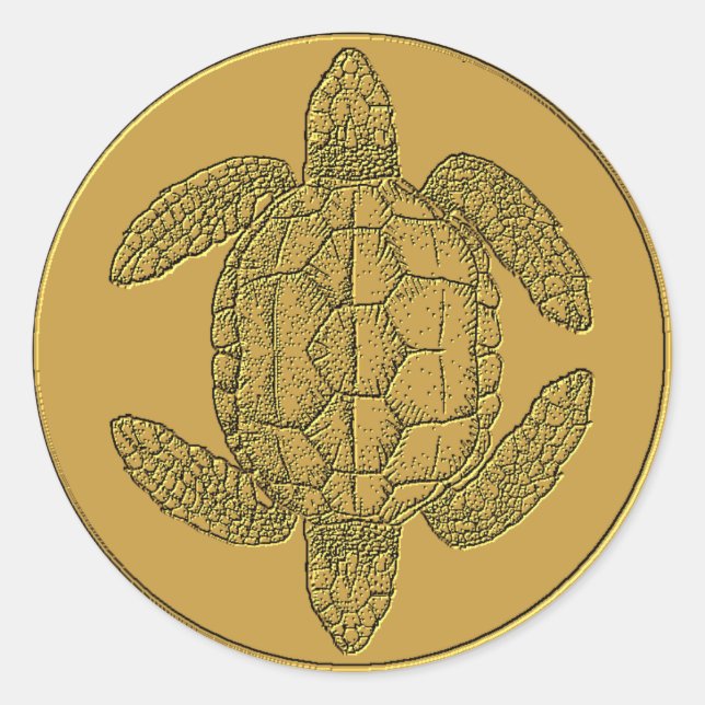 Antike Reihenfolge der zweiköpfigen Schildkrötenau Runder Aufkleber (Vorderseite)