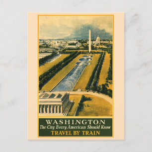 Antike Reise nach Washington DC National Mall Postkarte