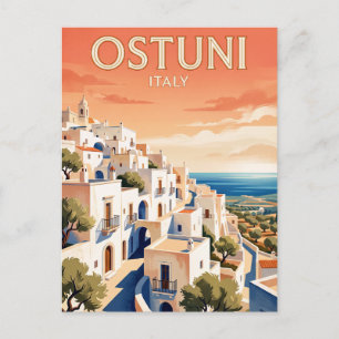 Antike Reise-Postkarte Ostuni Italien Postkarte