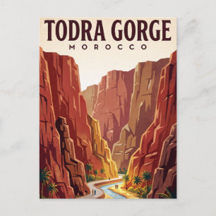 Antike Reise-Postkarte Todra-Schlucht Marokko Postkarte