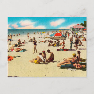 Antike Reise-Postkarte von Clearwater Beach, Flori Postkarte