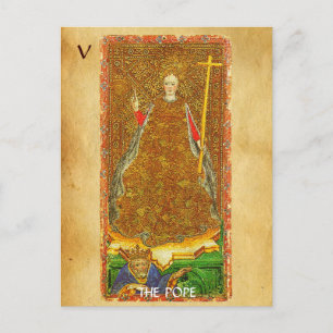 ANTIKE RENAISSANCE TAROTS 5 / DER PAPST ( Glaube ) Postkarte