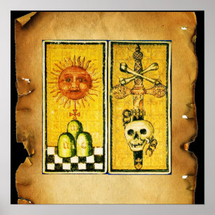 ANTIKE RENAISSANCE TAROTS / DIE SONNE ,ASS DER SCH POSTER