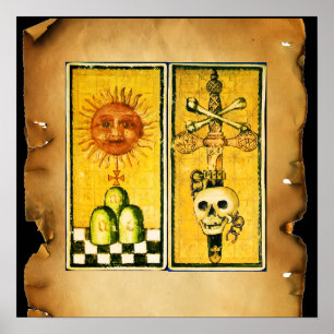 ANTIKE RENAISSANCE TAROTS/THE SUN , ACE OF SWORDS POSTER