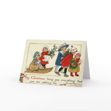 Antike Reproduktion Weihnachtskarte