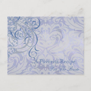 Antike Rokoko Blaue Hochzeitsdusche Rezeptkarte Postkarte