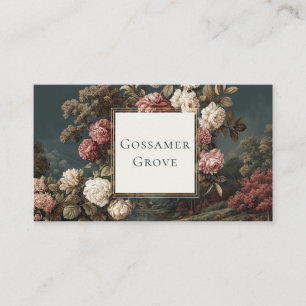 Antike romantische Blumenlandschaft Goldrahmen Visitenkarte