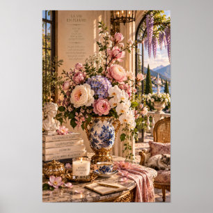 Antike Romantische Florale Italienische Seen Wandk Poster