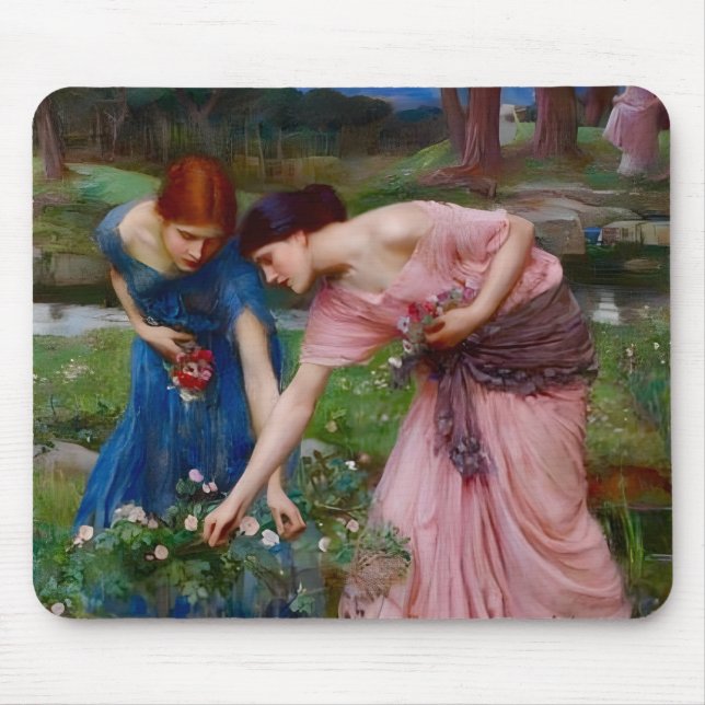 Antike Romantische Gartendamen Präraffaelitisch Mousepad (Vorne)