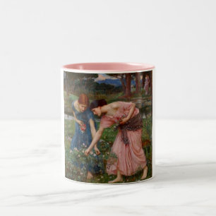Antike Romantische Gartendamen Präraffaelitisch Zweifarbige Tasse