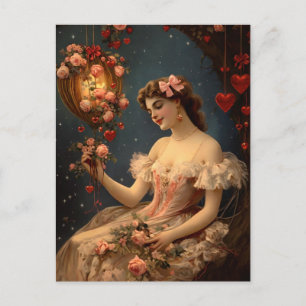 Antike romantische Valentinstag-Postkarte Postkarte