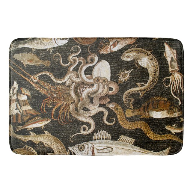 Antike römische Mosaik Pompeii Sea Life Steinmosai Badematte (Vorderseite)