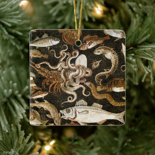 Antike römische Mosaik Pompeii Sea Life Steinmosai Keramikornament (Baum)