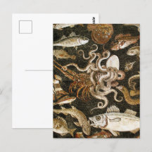 Antike römische Mosaik Pompeii Sea Life Steinmosai