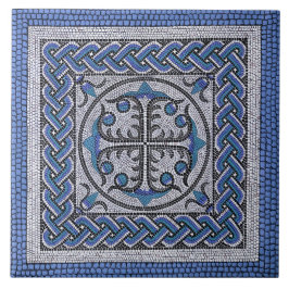 Antike römische MosaikIllustration Donau Blau Fliese