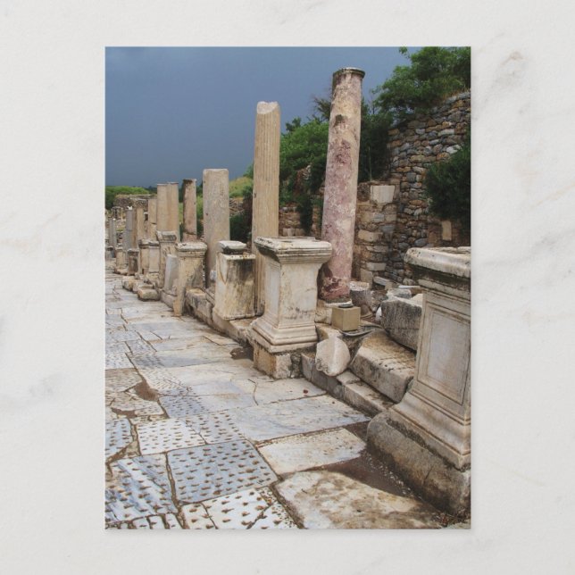 Antike römische Straße in der Stadt Ephesus, Türke Postkarte (Vorderseite)