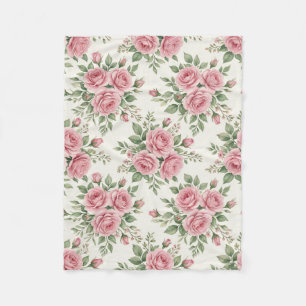 Antike rosa Aquarell-Rosen florales nahtloses Must Fleecedecke