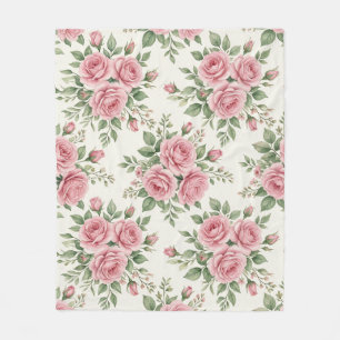 Antike rosa Aquarell-Rosen florales nahtloses Must Fleecedecke