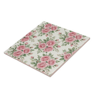 Antike rosa Aquarell-Rosen florales nahtloses Must Fliese