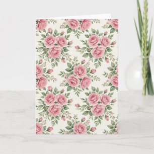 Antike rosa Aquarell-Rosen florales nahtloses Must Karte