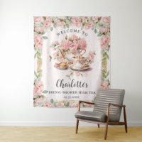 Antike rosa Blumen Hochzeits-Baby-Teaparty Brautpa