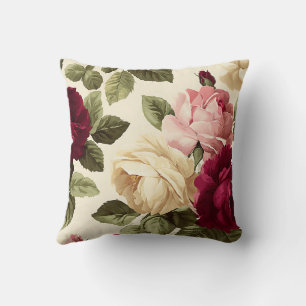 Antike Rosa Creme Botanisch Romantisch Chic Floral Kissen