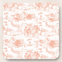 Antike rosa französische Toile-Unterleger
