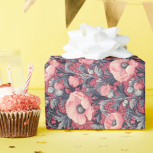 Antike rosa Mohnblumen Blumen Geschenkpapier