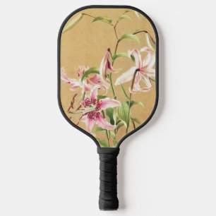 Antike rosa orientalische Lilie botanische Blumenk Pickleball Schläger