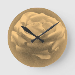 Antike Rosa Rose 2 Runde Wanduhr