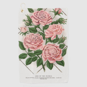 Antike rosa Rose Botanik Cottagecore Kunst Golfhandtuch
