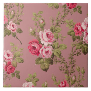 Antike rosa Rosen - Altrosé-Hintergrund Fliese