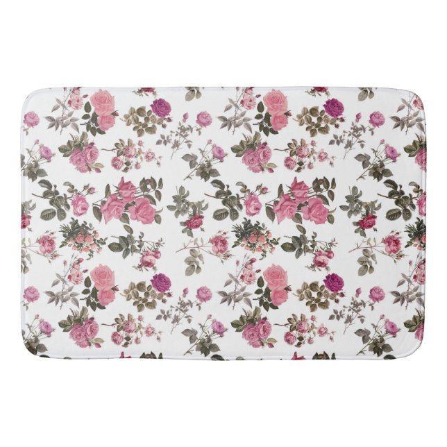 Antike rosa Rosen Badematte (Vorderseite)