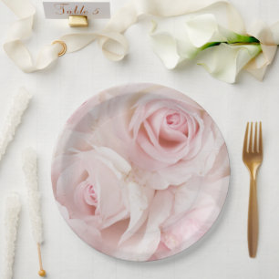 Antike rosa Rosen elegantes Bouquet Pappteller